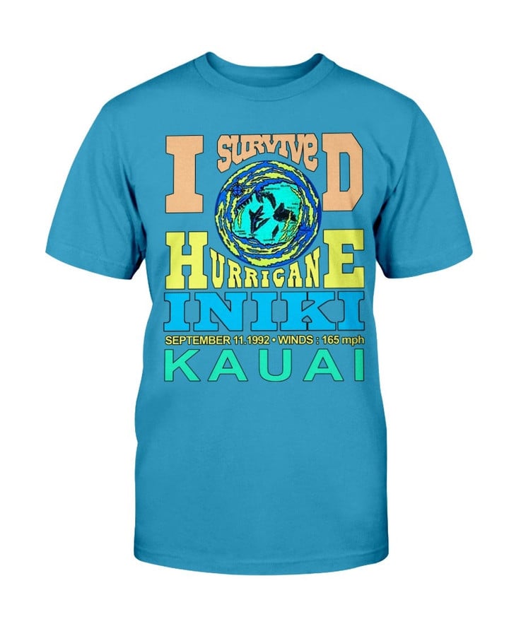 90S Hurricane Iniki Kauai Hawaii Souvenir Shirt Vintage Single Stitch September 11Th 1992 I Survived Hurricane Iniki Kauai T Shirt 082921