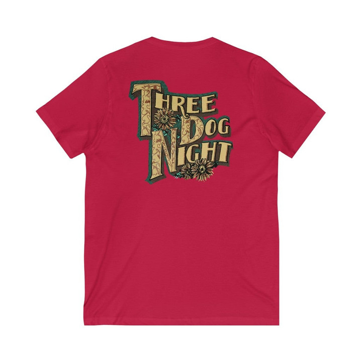 Vintage Three Dog Night Band V Neck Tee