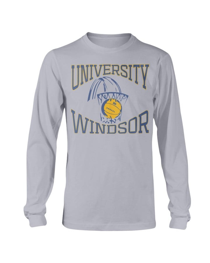 Vintage 80S University Of Windsor   Triblend 30Th Annual Basketball Tournament Long Sleeve T Shirt 062821