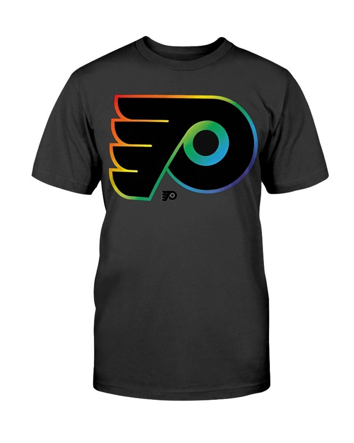 Philadelphia Flyers Fanatics Branded Rainbow Pride Logo T Shirt 070721