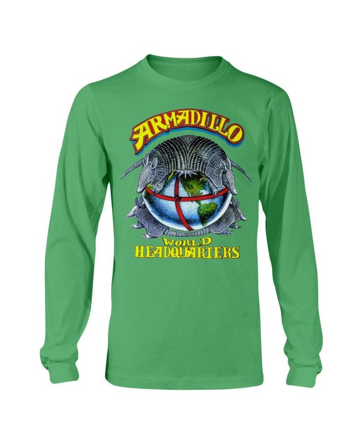1980S Armadillo World Headquarters Bleached Distressed Threadbare Long Sleeve T Shirt 070121