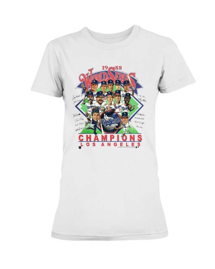 80S Clothing Mlb Los Angeles Dodgers Baseball Ladies T Shirt 071621