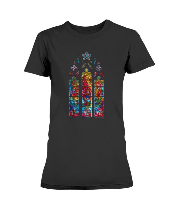 Washington National Cathedral Stained Glass Window Ladies T Shirt 072421