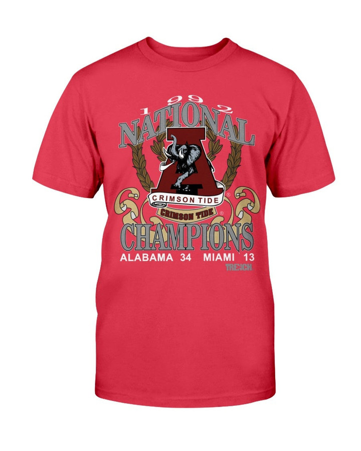 Vintage 1992 Alabama Crimson Tide Football Champions T Shirt 062921