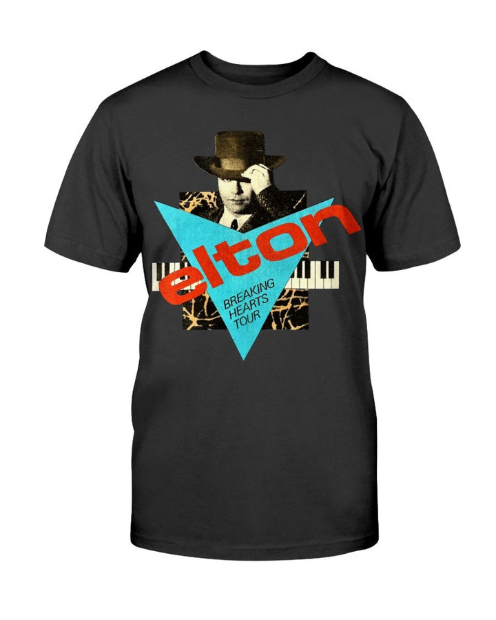 Vintage 1984 Elton John Breaking Hearts Tour T Shirt 071921