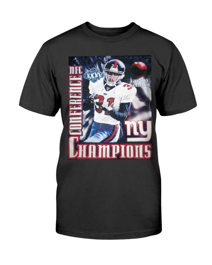 2001 Nfc Conference Champions Super Bowl Xxxv Ny Giants Jason Sehorn T Shirt 063021