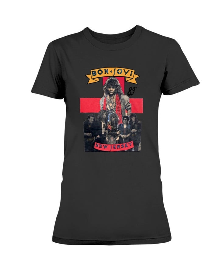 Vintage 1989 Bon Jovi The Syndicate Tour Concert Mega Rare L 80S Ladies T Shirt 071721