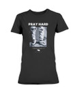 90S Pray Hard Grunge Ripped Jeans Shirt Vintage 1990S Pray Hard 1 Thessalonians 517 Bible Quote Kneel Pray Christian God Jesus Ladies T Shirt 070921 Fix