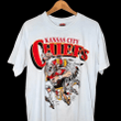 Vtg 80s Nutmeg Kansas City Chiefs Cartoon Jack Davis Art Football T Shirt L