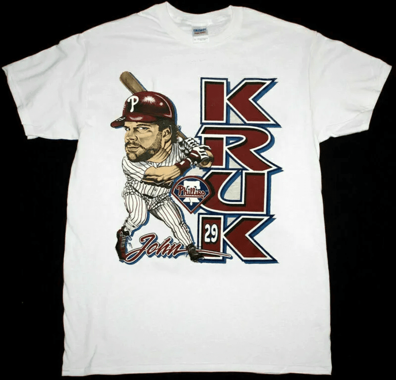 Philadelphia Phillies T Shirt Vintage 90s John Kruk Caricature Gift For Fan