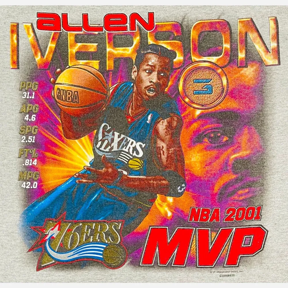 Vintage Allen Iverson Philadelphia 76ers Csa Coin T shirt