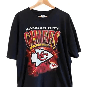 Vtg 90s Trufan Kansas City Chiefs Football Graphic Art Logo Promo T Shirt