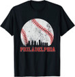 Vintage Philadelphia Baseball Skyline Retro Philly Cityscap T shirt Christmas