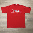 Vintage Philadelphia Phillies T Shirt S Red Short Sleeve Starter 90s