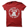 Drinking City With A Sports Problem   Philadelphia T shirt Design   Red T shirt With