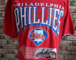 90s Vintage Philadelphia Phillies T Shirt Double Layer Roll Up Sleeves