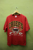 Vintage 1995 p Kansas City Chiefs Shirt Big Logo National Football League Sportswear Streetwear T Shirt Red Color Usa