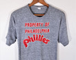 Vintage 70s Philadelphia Phillies T Shirt 1970s Heather Gray Rayon Tri Blend Thin Retro Usa Extra