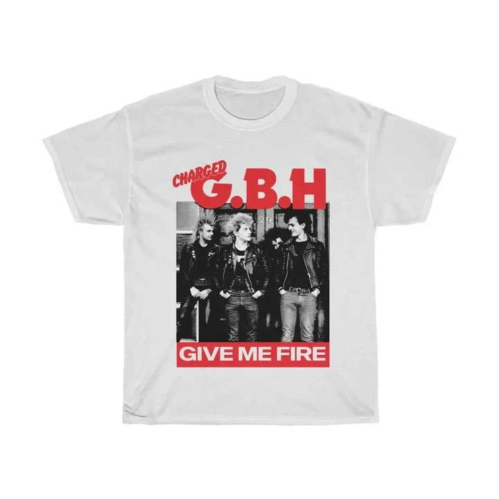 1980s G.b.h. Give Me Fire Album Promo Punk T Shirt
