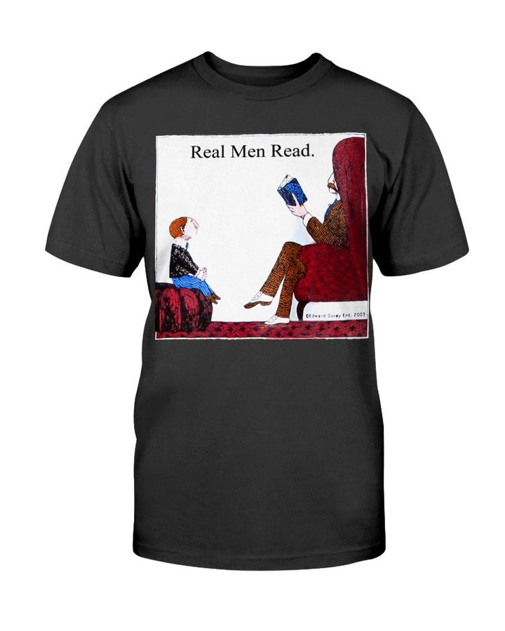 Vintage 90S Edward Gorey Real Men Read T Shirt 210927