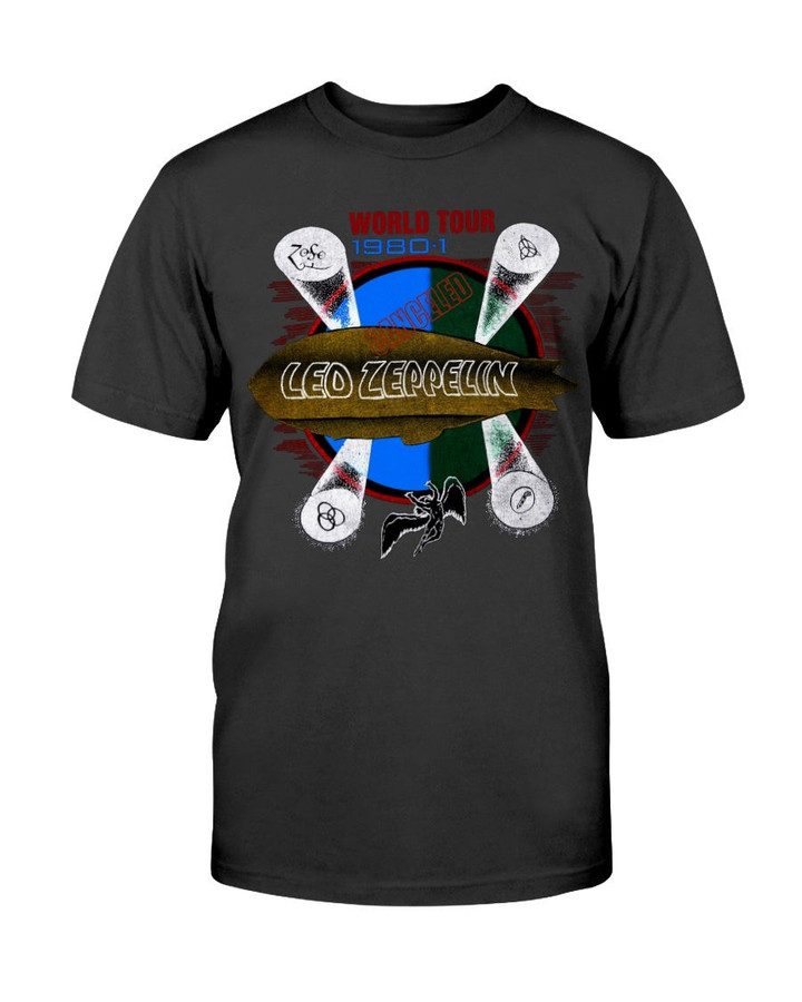 80S Led Zeppelin Cancelled 1980 81 World Tour T Shirt 211005