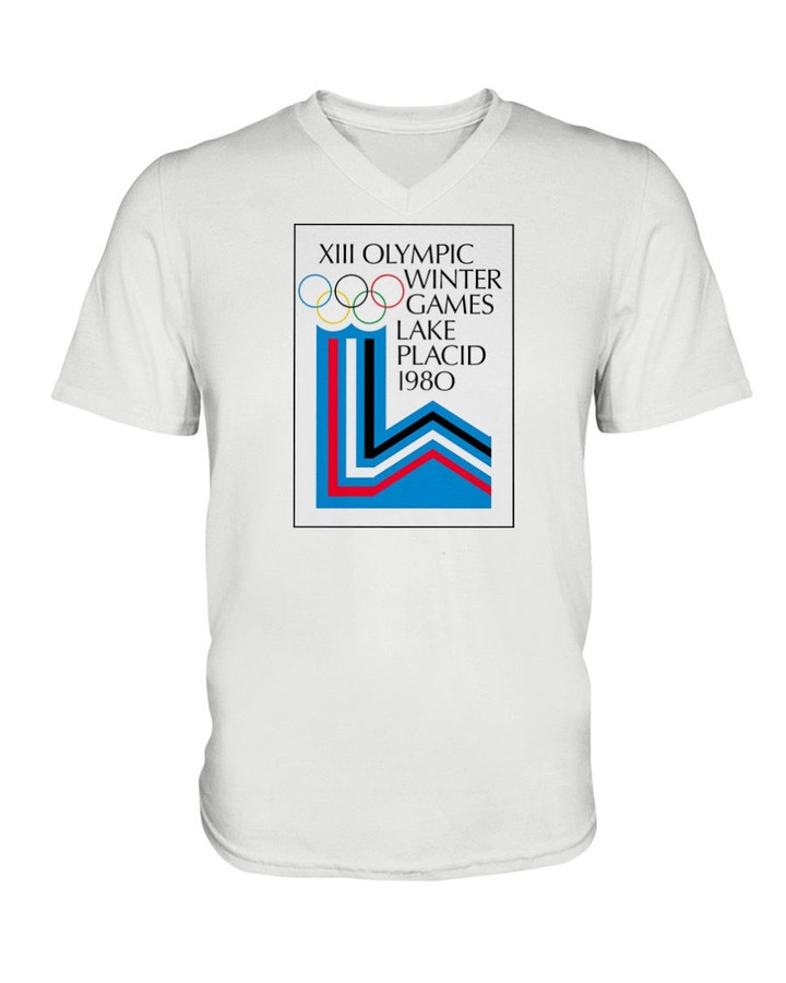 Vintage Winter Olympics Shirt 1980 Lake Placid 80S V Neck Tee 081321