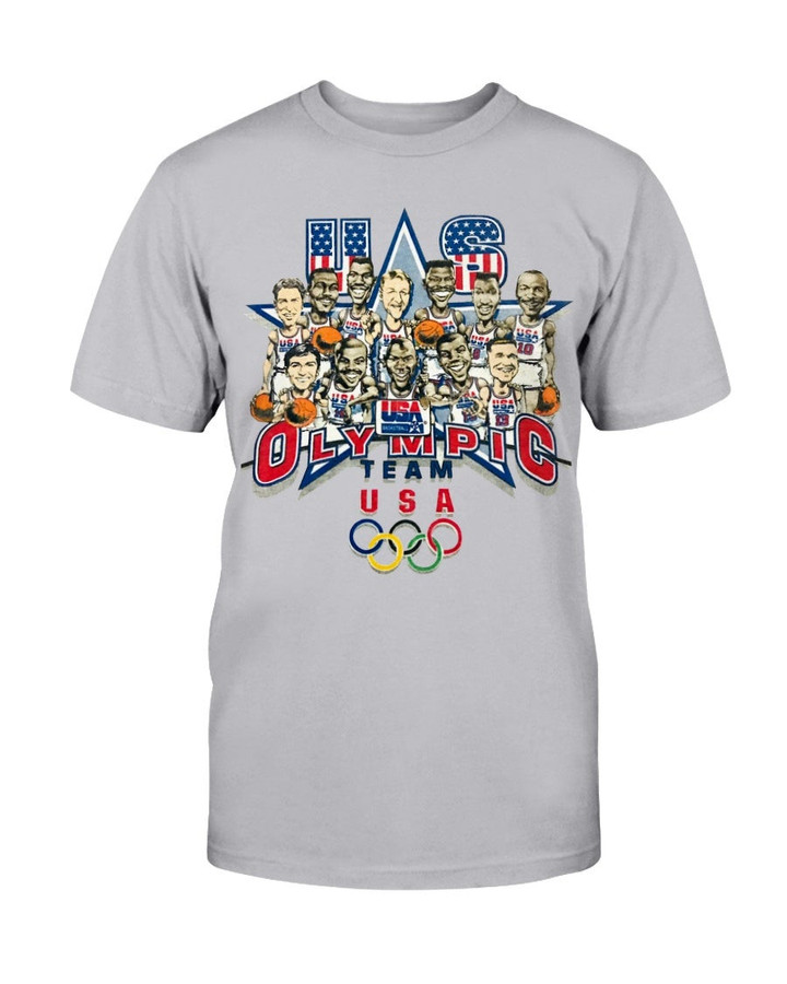 90S Us Olympic Basketball Team Shirt Vintage 1992 Team Usa Olympic Dream Team Bobblehead Basketball Promo T Shirt 080621