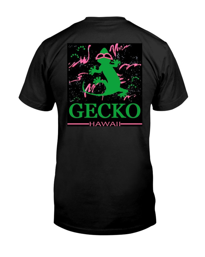 Vintage 1980S Hawaii Gecko Neon Colors White Green Pink T Shirt 080221