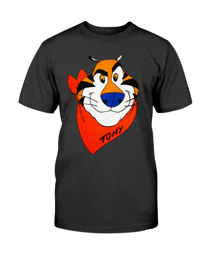 Vintage 90S KelloggS Frosted Flakes Breakfast Cereal Tony The Tiger TheyRe Great Orange T Shirt 082121