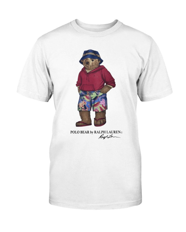 Polo Bear Ralph Lauren Shirt Vintage Designer 90S Fashion T Shirt 090721
