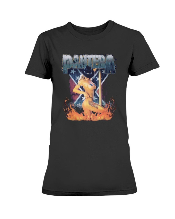 Vintage Pantera South Girl Flag Sexy Woman Ladies T Shirt 082421