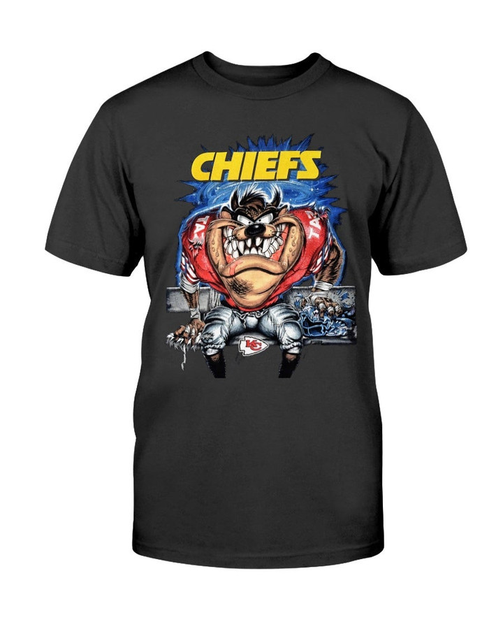 90S Kansas City Chiefs Tasmanian Devil T Shirt 090121