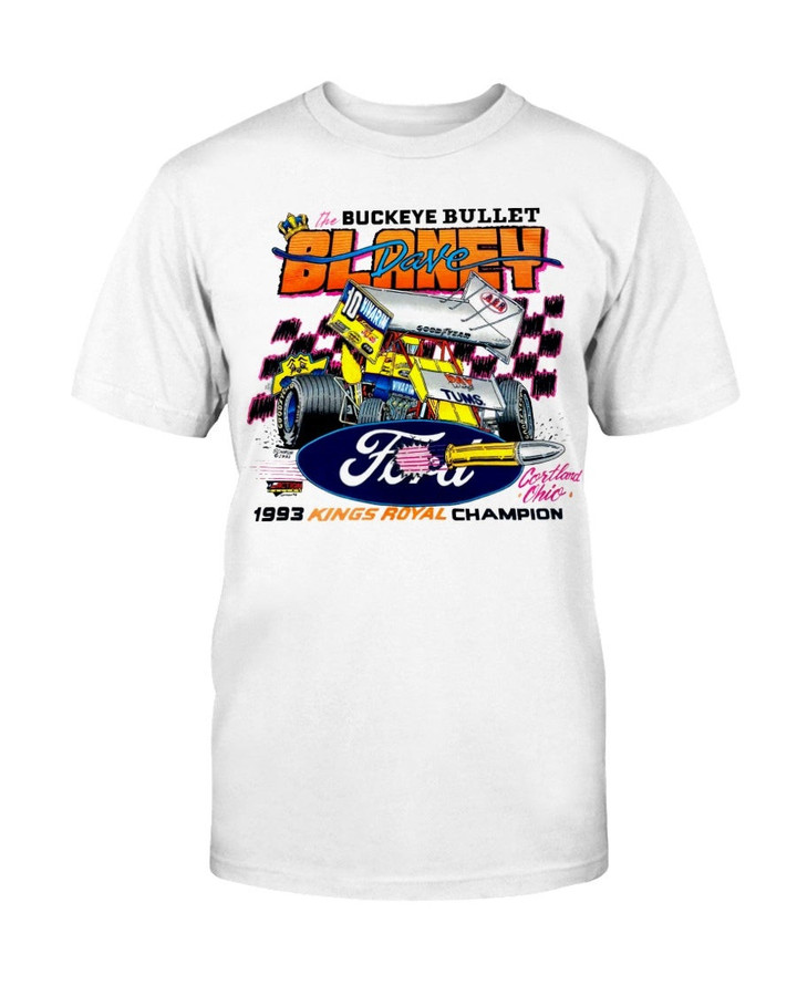 Vintage 1993 Dave Blaney Luna Ford World Of Outlaws Sprint Car T Shirt 090421