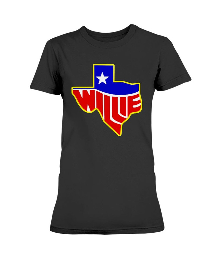 1984 Willie Nelson Vintage Tour Concert Band Ladies T Shirt 082121