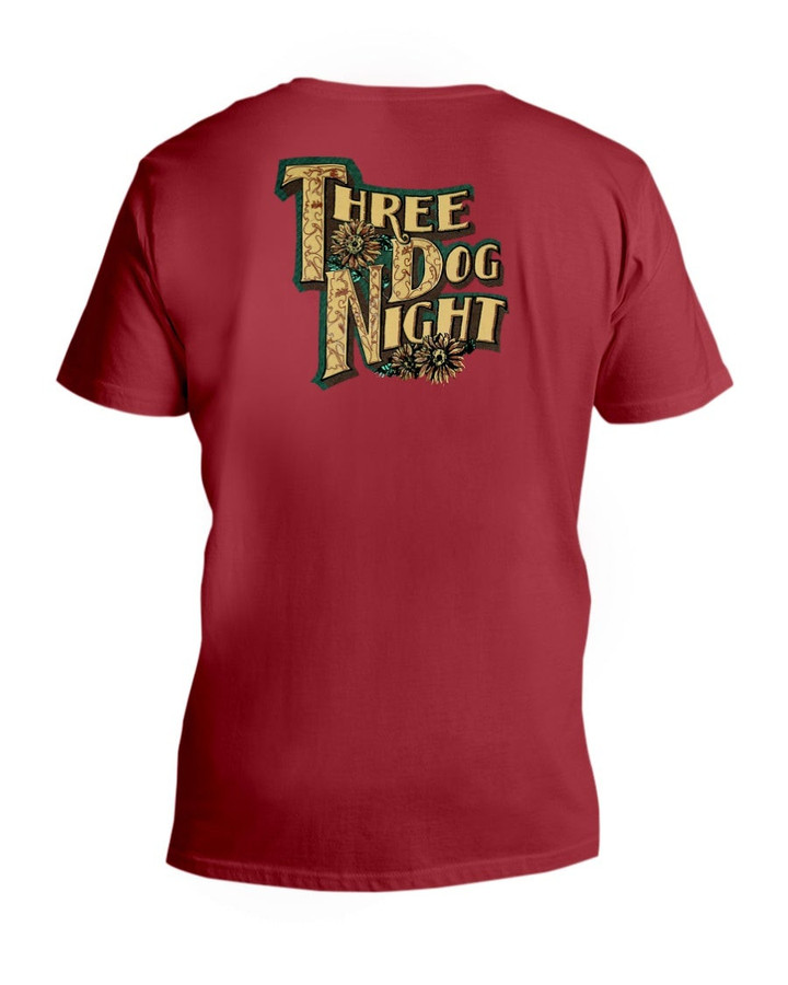 Vintage Three Dog Night Band V Neck Tee 082521