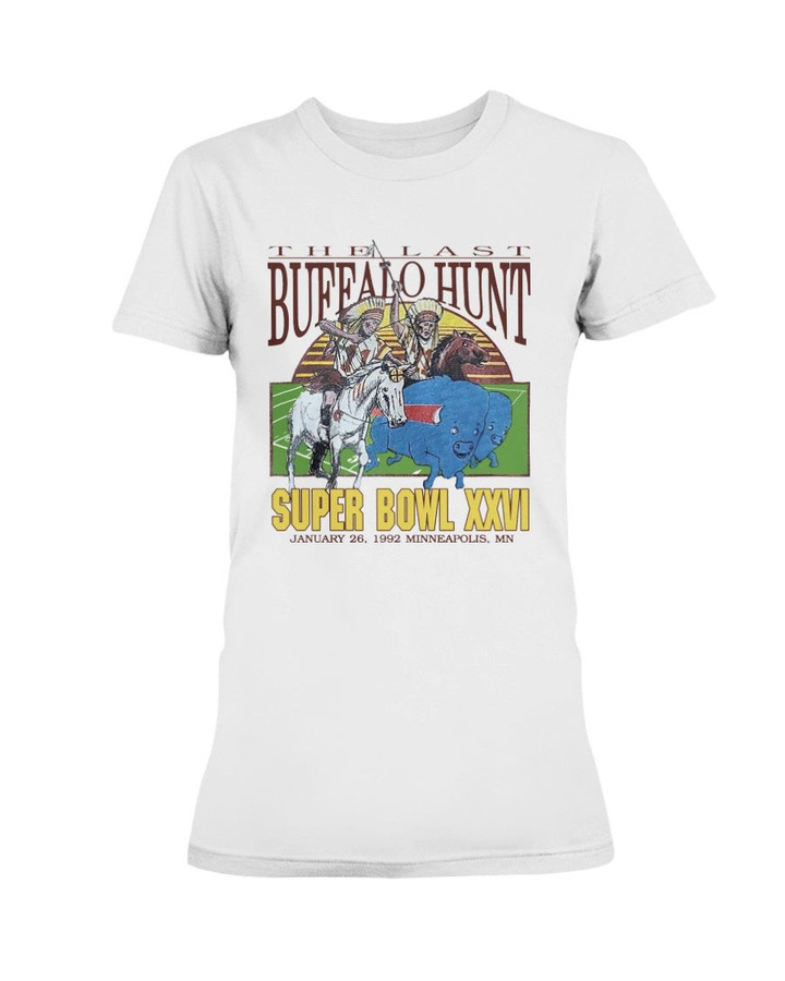 Vintage 1992 Washington Vs Buffalo Bills Nfl Football Ladies T Shirt 090821