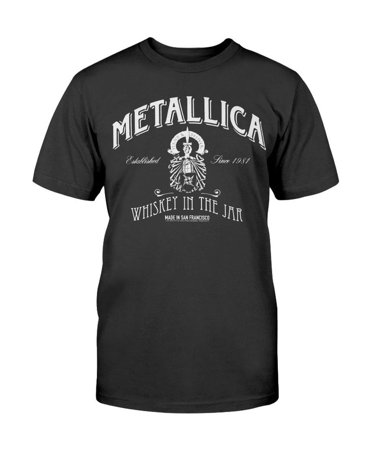 Metallica T Shirt Whisky In The Jar Black S Metal Rock Merch Vintage T Shirt 083021