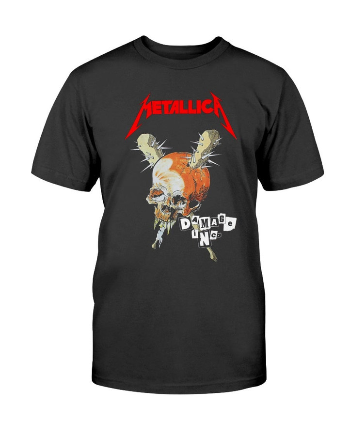 1986 Metallica Damage Inc Vintage Tour Band Rock T Shirt 210913