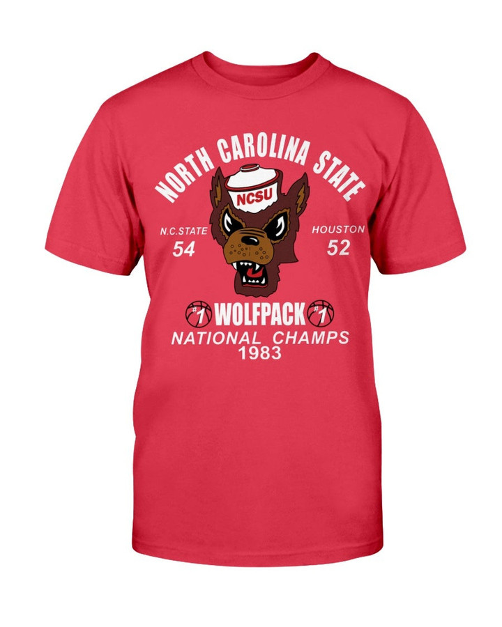 1983 North Carolina State Ncaa Basketball Champs Vintage T Shirt 210911
