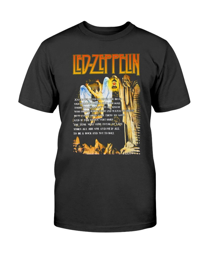 Vintage 80S Led Zeppelin Black Tshirt American Rock N Roll Led Zeppelin Us Tour Concert Band T Shirt 082821