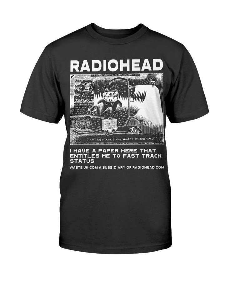 Vintage 90S Radiohead Insomniac Album Promo Tour Alternative Rock Band English Rock T Shirt 091021