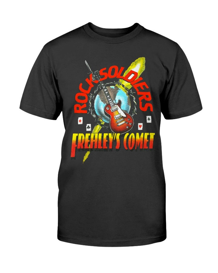 Vintage 80S Ace Frehley FrehleyS Comet 1987 Rock Iers Tour Concert T Shirt   Former Kiss Lead Guitarist T Shirt 062921