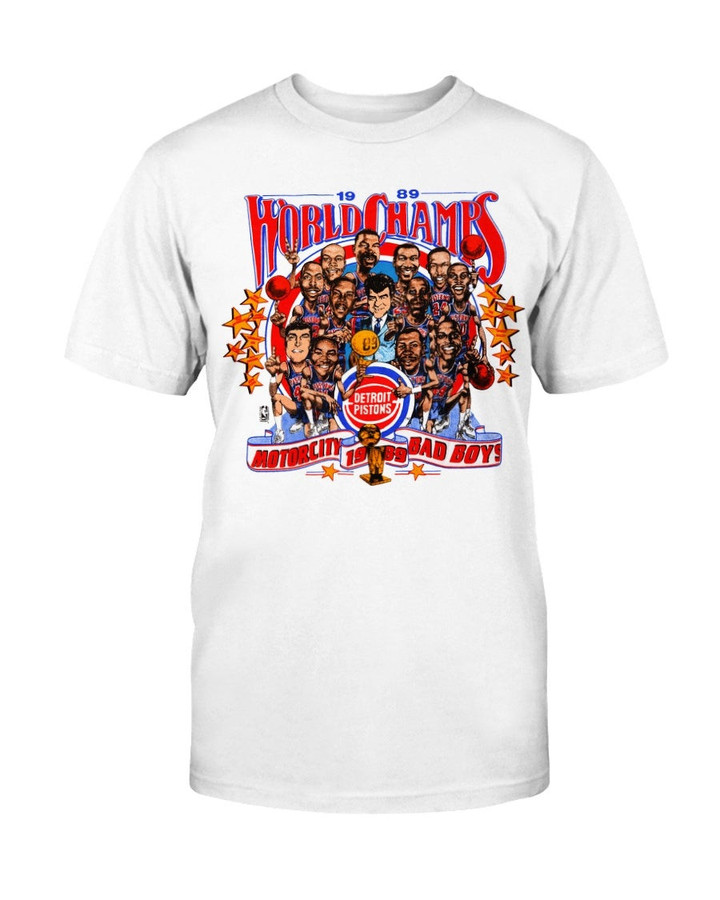Vintage 1989 Detroit Pistons Nba World Champs Motorcity Bad Boys T Shirt 062921