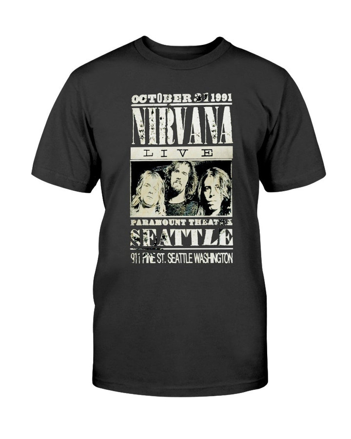 Nirvana Seattle Concert October 31 1991 T Shirt 071021