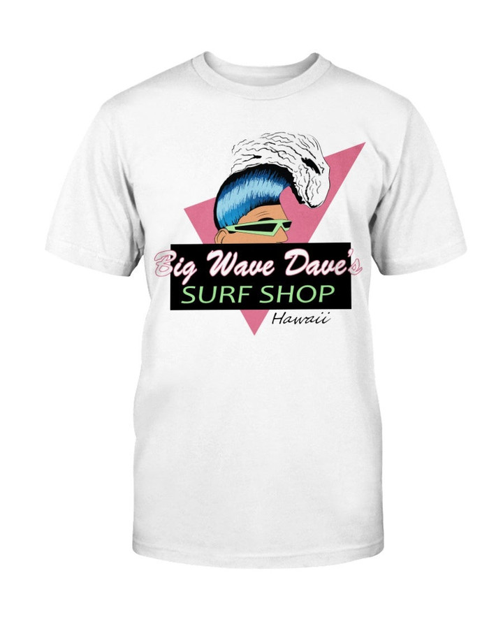 80S Big Wave DaveS Surf Shop Promo Shirt Thrashed   Single Stitch 1980S Big Wave DaveS Graphic T Shirt 071621