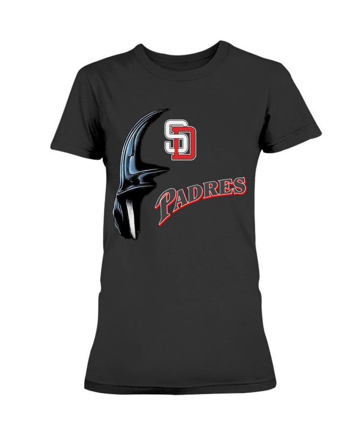 90S San Diego Padres Mlb Baseball Starter Shirt Vintage 90S San Diego Padres Batting Helmet Logo Starter Ladies T Shirt 070221