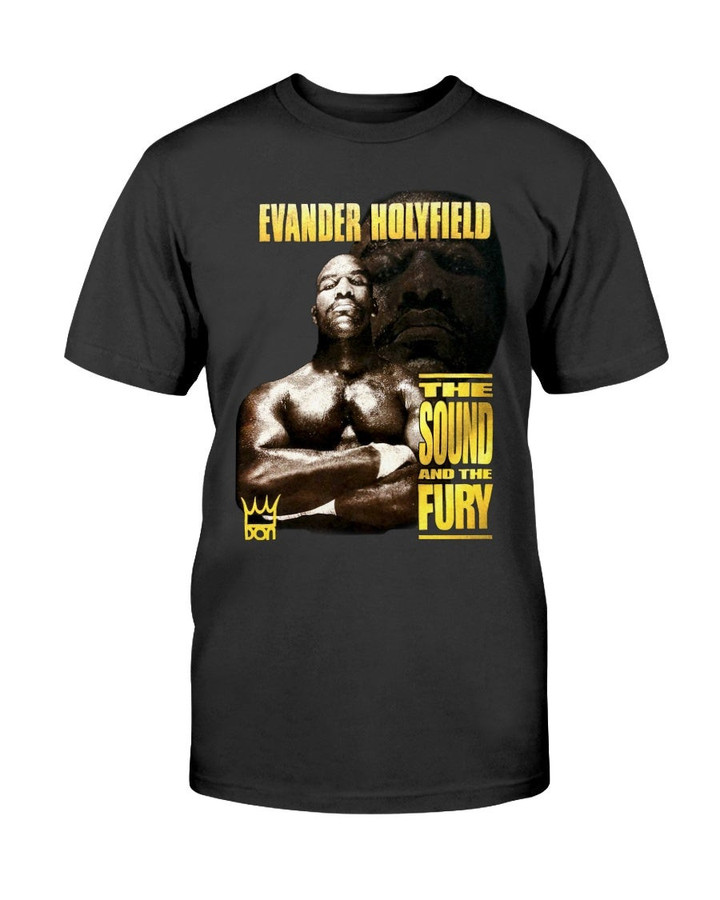 Rare Vintage 90S Evander Holyfield The Sound And The Fury Boxing Championship Rap T Shirt 070821