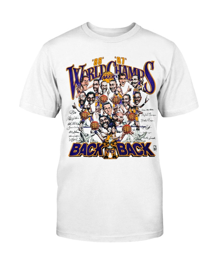 Vintage 87 88 Nba Los Angeles Lakers World Champion Salem Sports T Shirt 070721