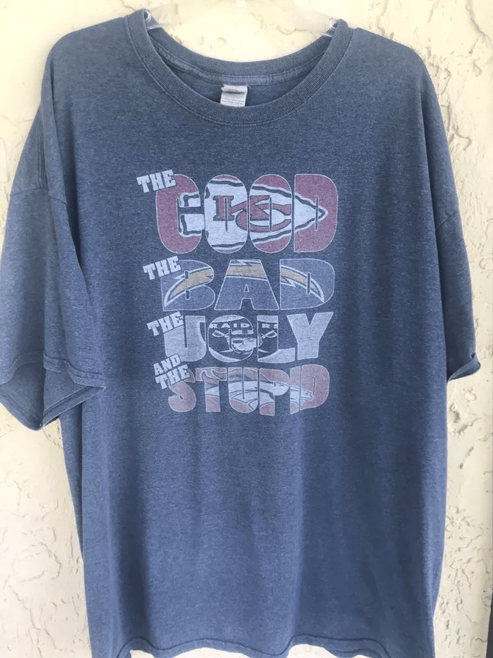 Vintage Kansas City Chiefs Afc West The Good Bad Ugly And Stupid T Shirt 3
