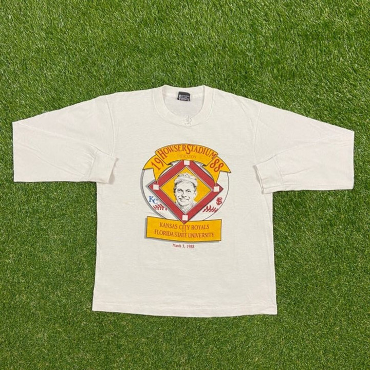 Vintage Kansas City Royals Vs Florida State University Shirt Made Usa Baseball Missouri 1988 Howser Stadium 80s